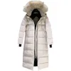 Jaqueta canadense feminina parkas inverno comprimento médio sobre o joelho jaqueta com capuz grosso quente gansos casacos femininos 908