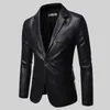 Slim Fit Blazers Jaquetas Para Homens PU Terno De Couro Casacos Masculinos Negócios Casual Homem Tamanho 4XL 240125