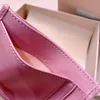 مصمم حامل بطاقة Matelasse Nappa جديد Mius Leather Wallet Pres