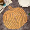 Tapetes de mesa Halloween Abóbora Golden American Placemat Recorte Isolamento Não-deslizamento Pvc Café Decorativo Cozinha Criativo 4pcs245O