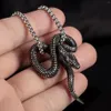 Pendant Necklaces Stainless Steel Snake Necklace Black Metallic Chain For Men Women Gothic Punk Hip Hop Style Cool Animal Serpent 280m
