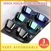 3 Pack REFORMP OF Sport Men Solglasögon Polariserade chockerande färger Solglasögon utomhus Elmore Style Pochromic Lens Goggles H60273o