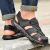 Gai äkta läder casual skor för högkvalitativ klassisk sommar utomhus promenad sneakers andningsbara män sandaler 240119 gai