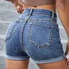 Kobiety damskie Kobiety Jean 2024 Fashion Rolled Denim Short Pants Streetwear Casual Slim High Talle