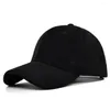 Bollkåpor Solid Color Lady Cap Stylish Unisex Baseball Hat med justerbar spänne Lång krullad grimsolskydd toppade