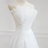 Luxury White Satin Chiffon Strapless Wedding Slowing Dresses For Bride Elegant Long Prom Evening Guest Party Women Dress 240126