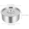 ダブルボイラーボウルスチールミキシングステンレス蓋をライススープ保管ポータブルデザートシリアルボウル