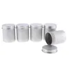 Makeup Brushes 5Pcs 80 Ml Silver Small Aluminum Round Lip Tin Storage Jars Screw Lids For Cosmetic