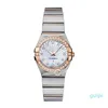 Top Women Dress Watches 28mm Elegant Rostfritt Steel Rose Gold Watches High Quality Fashion Lady Rhinestone Quartz Wristwatches296T