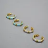 Boucles d'oreilles pendantes LONDANY incrustation de Zircon coloré fait à la main émail goutte à goutte d'huile lumière luxe Simple en forme de C clou pour femmes
