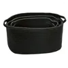 Las bolsas de lavandería pueden hacer cestas de bobina de algodón de 3 piezas, color negro