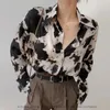 Chemisiers d'été surdimensionnés à manches longues pour femmes, chemise imprimée léopard, Design polyvalent, tendance, tendance, Version coréenne décontractée, pour les déplacements
