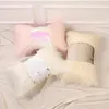 Pillow Sequin Long Plush Splicing Throw Cover Decorative Case Living Room Couch Bed Pillowcase