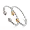 Bracciale in acciaio inossidabile moda nuovo braccialetto colorato con zirconi a forma di C per le donne Accessori regalo gioielli di lusso per feste regolabili S65 2024