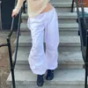 Kadın pantolon y2k geniş bacak eşofmanları sokak hippi teknolojisi gündelik kadınlar joggers kargo vintage düşük bel çekme bol pantolon