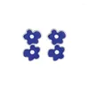 Brincos de parafuso prisioneiro flor azul temperamento planta atmosférica clipe de orelha sem piercing feminino menina fresca