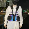 Sac à dos tactique Techwear, gilet réfléchissant coloré, sac Hip Hop Mini pour hommes et femmes, multi-poches réfléchissant la lumière, poitrine de Sport de sécurité