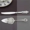 9 25 '' Silver Wedding Cake Servera Set Small Shovel Knife Barock Party Decorating Birthday Silverware Christmas Gift 2110291G