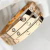 Ontwerper Schroefarmband Mode Luxe Sieraden Bangle Armbanden 18K Rose Goud Zilver Titanium Staal Diamanten armbanden Nagelarmbanden voor Mannen Vrouwen 17 18 19 20 maat