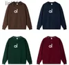 Mens Hoodies Moletons Outfits Al Mulheres Outfit Perfeitamente Oversized Suéter Solto Manga Longa Crop Top Fitness Workout Crew Neck Blusa Ginásio LadiesTYQS