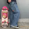 JNCO MENS JEANS Y2K Skateboard Hip Hop Sports Baggy Jeans Low Rise Cargo Black Jeans Harajuku Straight Pants Streetwear 240118