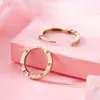 Xinfly grossist AU750 REAL Women Ladies Jewely Custom Design Trendy Pure 18K Solid Gold Round Small Mini Hoop Earrings