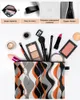 Косметички с абстрактными линиями оранжевого цвета, большая вместительная дорожная сумка, портативная сумка для хранения косметики, женский водонепроницаемый пенал