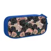 Cosmetic Bags Black Pug Flower Pencil Cases Dog Pen Holder Bag For Student Large Storage Students School Gifts Pencilcases