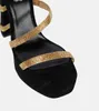 Rene Caovilla Sandálias femininas estilo plataforma de salto alto Margot embelezadas sapatos de salto alto tornozelo envoltório designers de luxo sapatos sociais grossos sapatos de festa sapatos de casamento