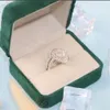 Fina anpassade smycken 2ct Real 14K Gold Pear Cut Wedding Engagement VVS Moissanite Diamond Ring Set för kvinnor