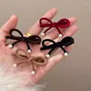 Hair Accessories Vintage Bow Clips For Women Sweet Velvet Side Retro Small Hairpins Barrettes Girls Headwear