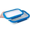 Geschirr, 2 Stück, Speck-Kühlschrank-Aufbewahrungsbehälter für Tablett, stapelbarer Behälter mit Stretch-Deckel, Küchenorganisatoren, 0,5/1,2 l