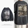 American Hip-Hop Long Sleeved T-shirt för pojkar trendig Autumn High Street nischdesign Löst passande hoodie ins