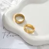 Aanslagvrije bandring roestvrij staal paar ringen 18k vergulde waterbestendige unisex vingerring dames