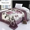 Dupla camada de inverno engrossar raschel cobertor de pelúcia ponderado para cama de casal quente pesado macio flores impressas lance cobertores290z