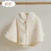 Chaquetas para bebés, niños y niñas, Otoño Invierno, capas con capucha bordadas de algodón, chales para salir a mantener el calor, capas de felpa para niños