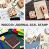 Storage Bottles Number Design Seal Stamps Journal DIY Crafts Vintage Decor Account Wooden Bamboo