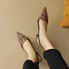 Sandalen 9 Jahre alt Kaufen Sie natürliche Echtleder-High-Heel-Schuhe und zeigen Sie den Sommer-Leoparden-Druck, modische Damen-Heels