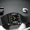 NIBOSI hommes montres haut de gamme de luxe bleu carré montre à Quartz hommes étanche doré mâle montre-bracelet hommes Relogio Masculino2192