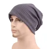 Berets Men Knitted Crochet Winter Beanie Hat Stripe Cotton Warm Cap One Size HATCS0548