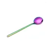 Spoons 304 Stainless Steel Thickened Spoon Round Head Dessert Coffee Korean Style Plated Stirring