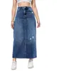 Jupes 2024 Printemps Femmes Taille Haute Ripped Denim Jupe Mode Slim Long Jeans Casual Dames Vêtements S-2XL