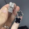 Pendientes de moda Pendientes de lujo Diseñador de pendientes Pendientes de trébol Perla Nácar Chapado en oro de 18 quilates Anillo de oreja de ágata Fiesta del día de la madre Joyería de regalo de boda