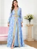 Vêtements ethniques Plantes et fleurs Abaya Femmes Fête brodée Robe longue islamique Ramadan Musulman Dubaï Robes de soirée Caftan marocain