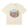 Rhude Tshirt Designer Original Quality Mens Tshirts Hotel High Quality Casual Versatile Short Sleeve For Men And Women