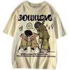 T-shirt d'été en coton imprimé Graffiti rétro, mode Y2K personnalisé hommes et femmes rue Hip Hop t-shirt ample surdimensionné 240126