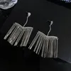 Dangle Earrings Lifefontier Personality Tassel Pine Metal Long Drop For Women Trendy Silver Color Geometric Charm Earring Party Jewelry