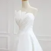 Luxo branco cetim chiffon sem alças casamento vestidos de trilha para noiva elegante longo baile de formatura noite convidado festa vestido feminino 240126