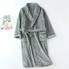 Women's Sleepwear Thicken Winter Robes Flannel Sleeve Bathrobes Homewear Pajamas 2024 For Women Warm Couple Long