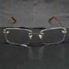 Montature per occhiali trasparenti senza montatura Occhiali da vista da uomo trasparenti Carter in metallo Deisgner Occhiali da vista di riempimento Occhiali da vista302l